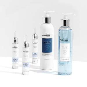 EXTRA CLEAN KIT FOR MEN<br>Three HairAnchoring Essences <br>PreCleanser Plus Shampoo <br>